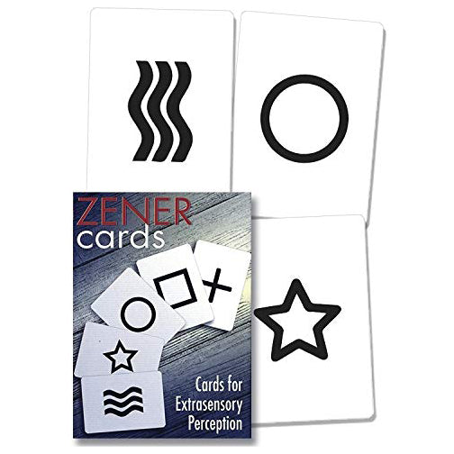 Zener cards with symbols on a white background